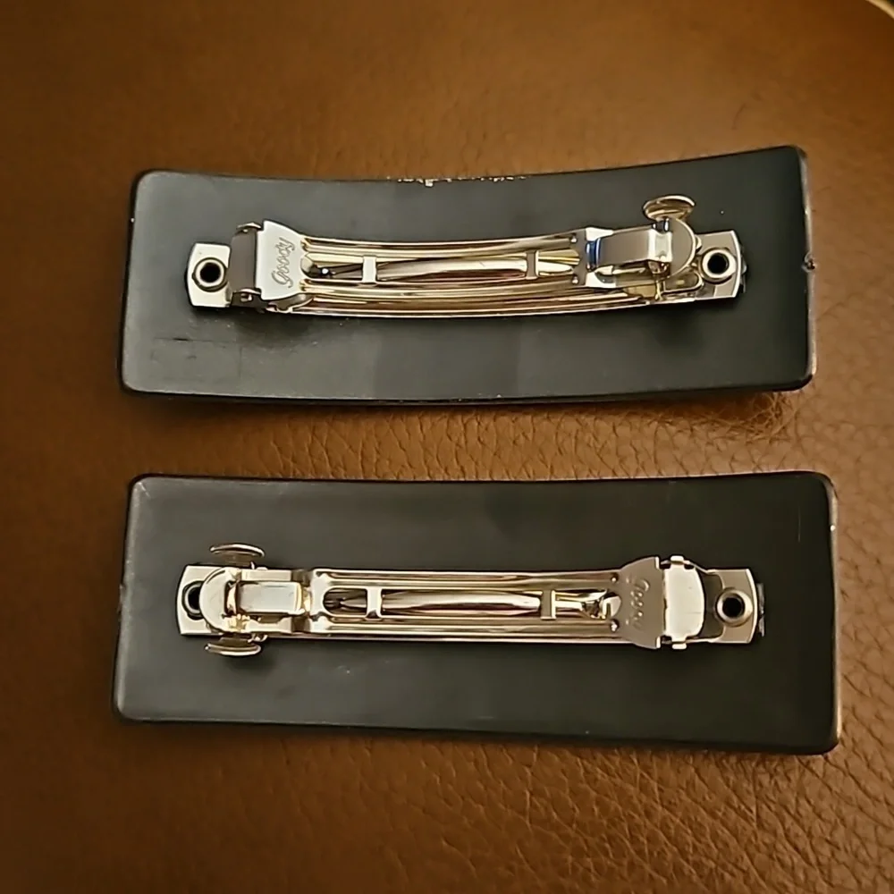 VTG GOODY 1990s Metallic Silver Large Barrettes